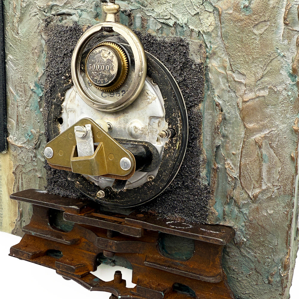 SEATTLE CLUB – Industrial Mixed Media Artwork with Vintage Elements