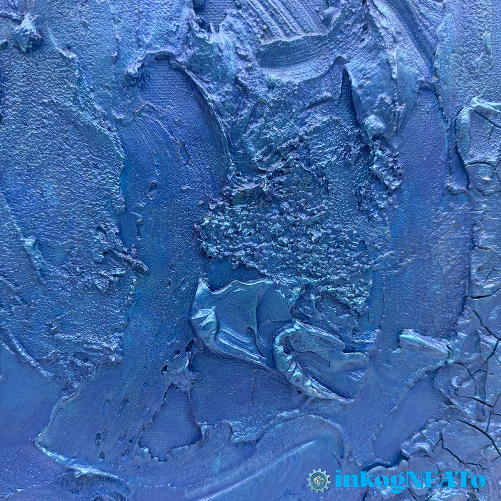 Sapphire - Richly Textured Deep Blue Abstract Painting
