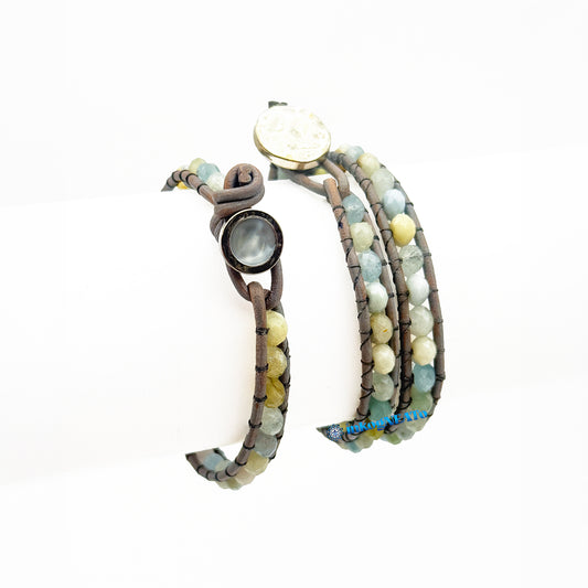 OPAL 4mm Faceted Rondelle Wrap Bracelet