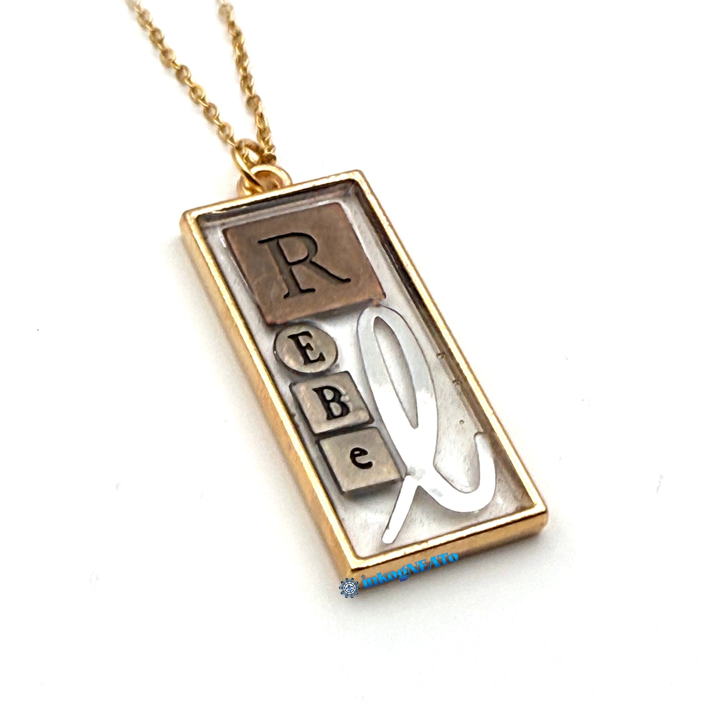 BITCH Necklace – Mixed Metal Silver Wearable Art | Typewriter Key Statement Jewelry