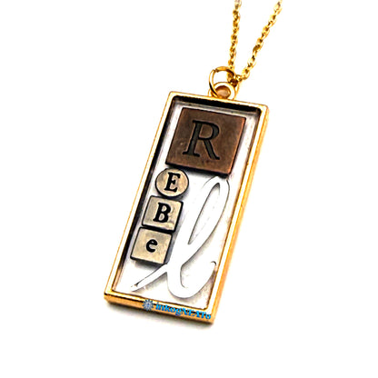 BITCH Necklace – Mixed Metal Silver Wearable Art | Typewriter Key Statement Jewelry