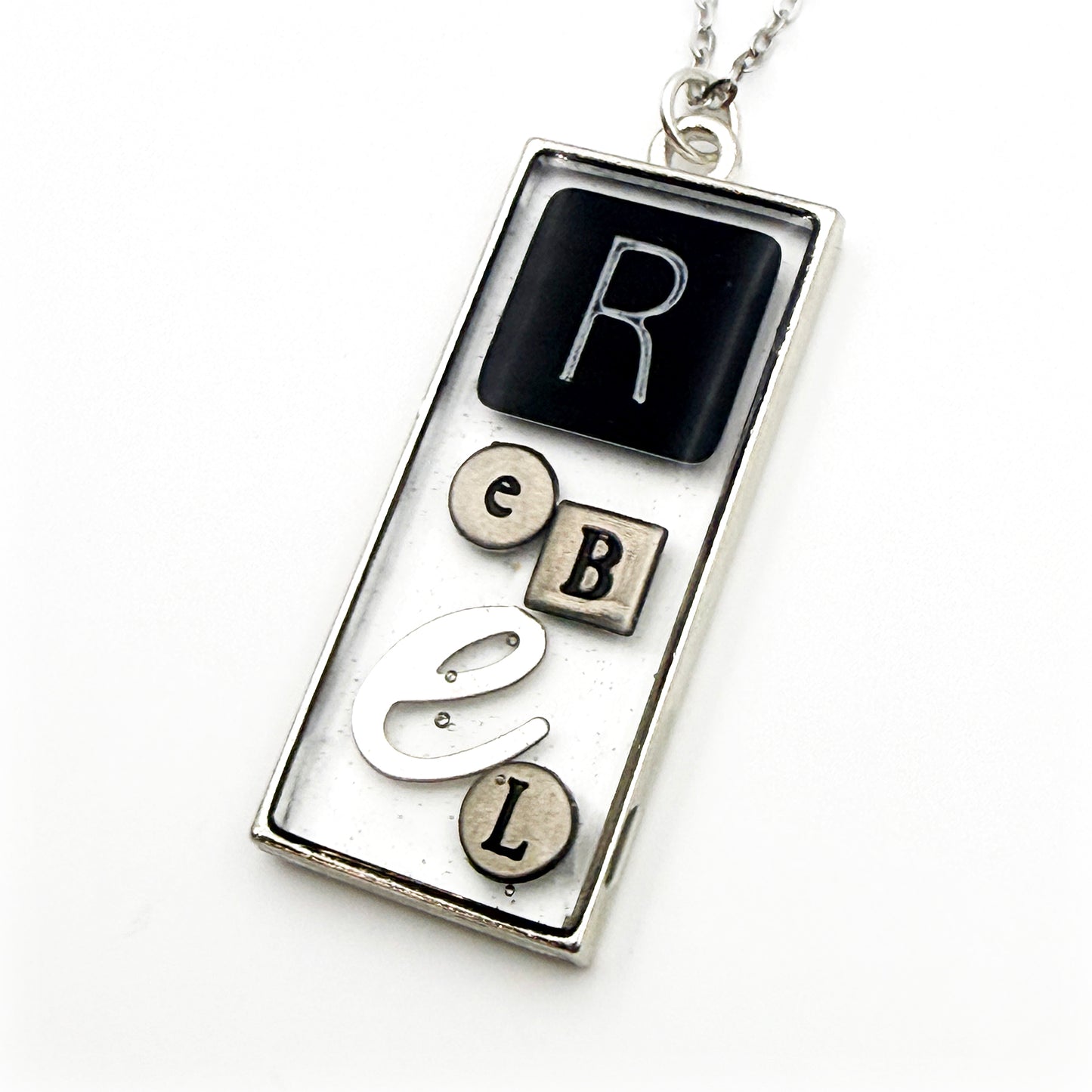 REBEL Necklace – Silver Mixed Metal Wearable Art