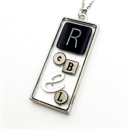REBEL Necklace – Silver Mixed Metal Wearable Art