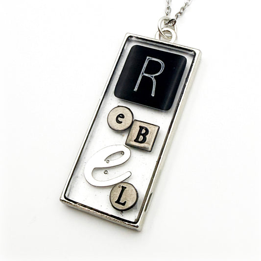 REBEL Necklace – Silver Mixed Metal Wearable Art