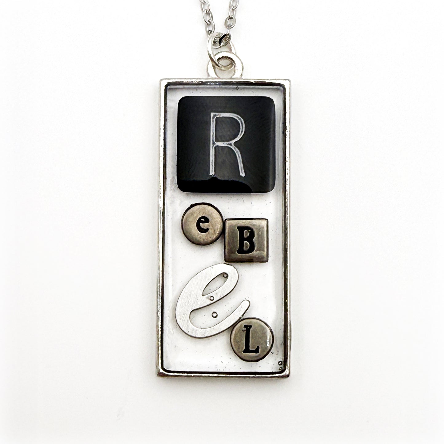 REBEL Necklace – Silver Mixed Metal Wearable Art