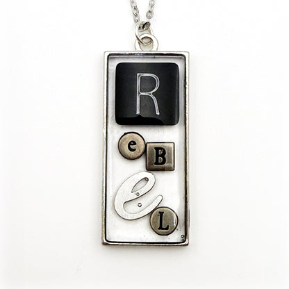 REBEL Necklace – Silver Mixed Metal Wearable Art