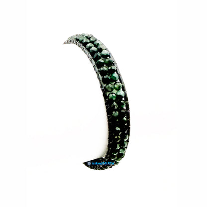 EMERALD Round Faceted Wrap Bracelet