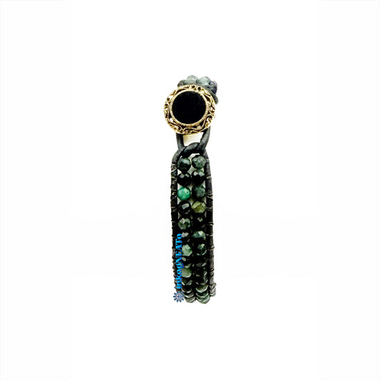 EMERALD Round Faceted Wrap Bracelet