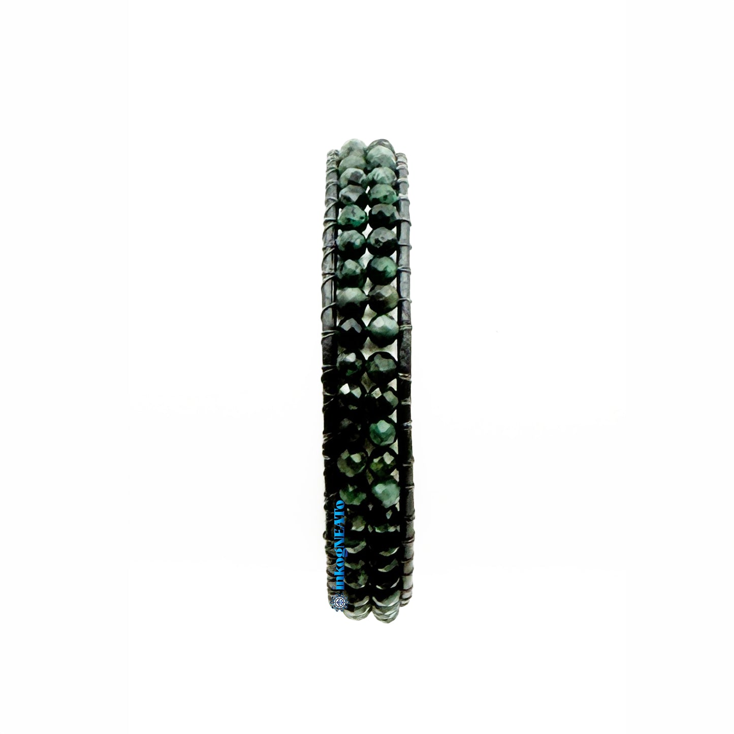 EMERALD Round Faceted Wrap Bracelet