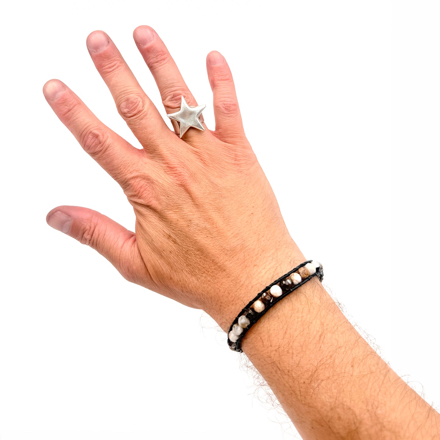 QUARTZ Sandstone 4mm Faceted Round Wrap Bracelet