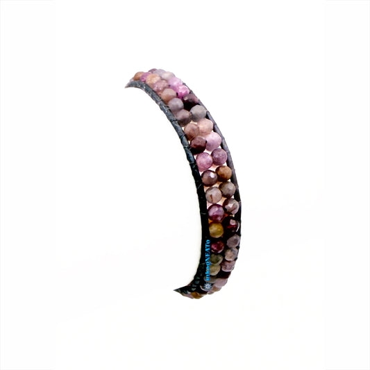 RUBY 3mm Round Faceted Wrap Bracelet
