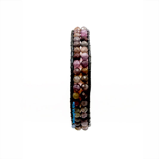 RUBY 3mm Round Faceted Wrap Bracelet