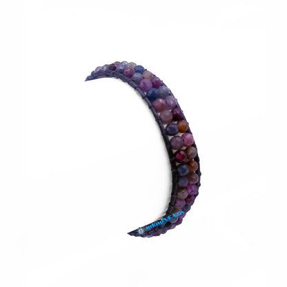 RUBY SAPPHIRE 2mm Round Faceted Round Wrap Bracelet