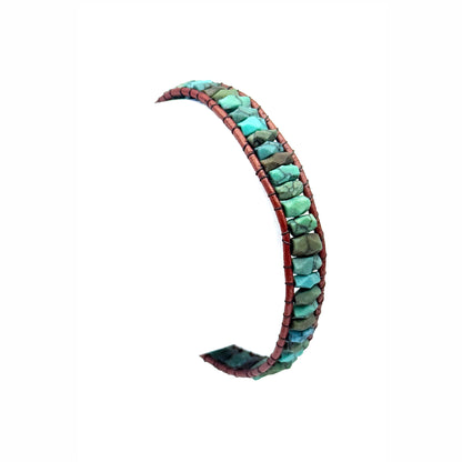 TURQUOISE Raw Hex Wrap Bracelet