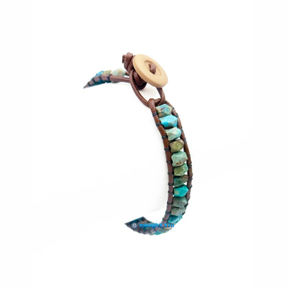 TURQUOISE Rough Cut Wrap Bracelet