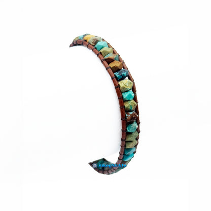 TURQUOISE Rough Cut Wrap Bracelet