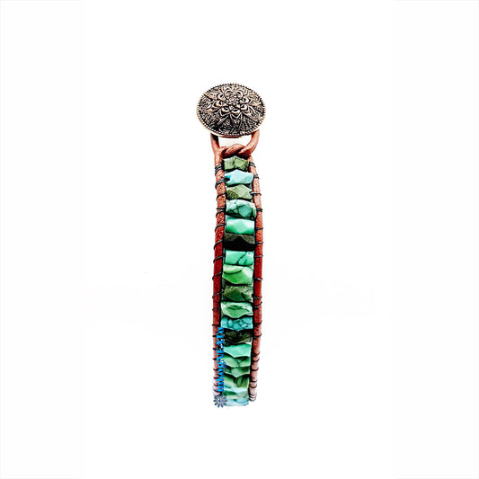 TURQUOISE Rough Cut Wrap Bracelet