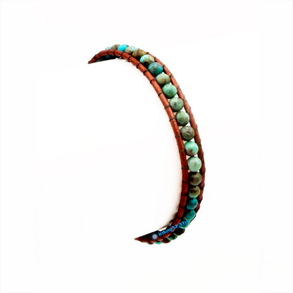 TURQUOISE 2mm Round Wrap Bracelet