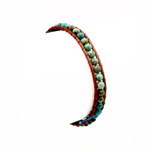 TURQUOISE 2mm Round Wrap Bracelet
