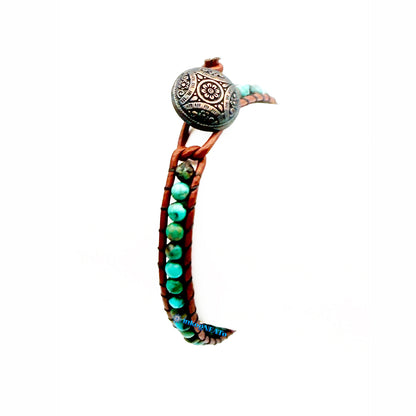 TURQUOISE 2mm Round Wrap Bracelet