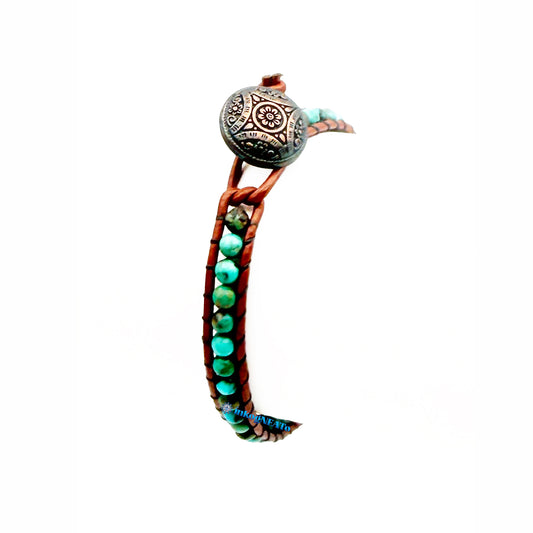 TURQUOISE 2mm Round Wrap Bracelet