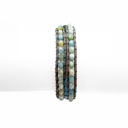 OPAL 4mm Faceted Rondelle Wrap Bracelet