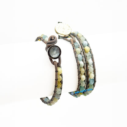 OPAL 4mm Faceted Rondelle Wrap Bracelet